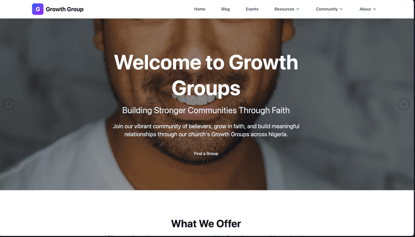 Growth Group DC Website Project Screenshot